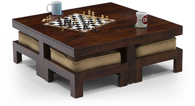 Tribal Coffee Table Set (Walnut Beige)